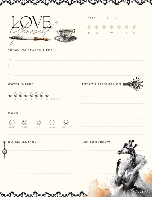 Freebie - Elegant Giraffe Journal Page