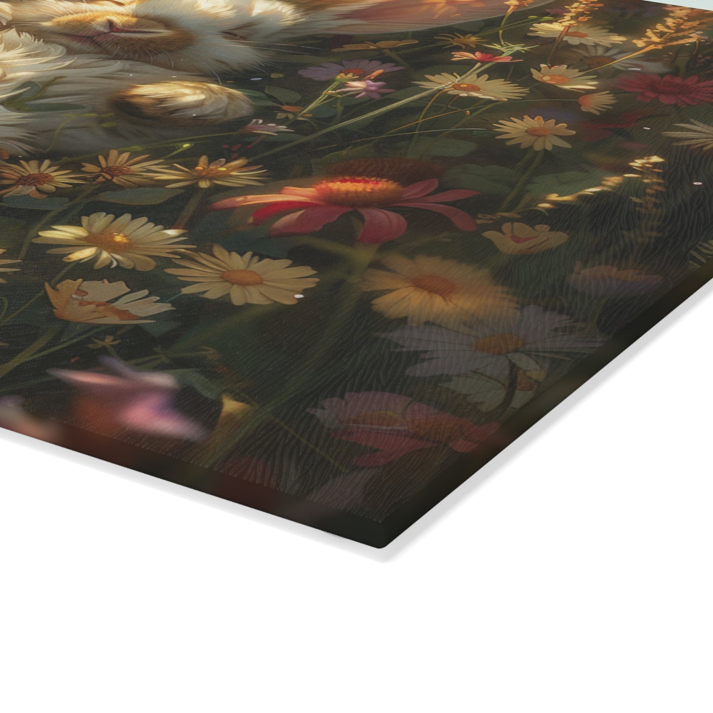 Bunny in the Meadow Glass Cutting Board