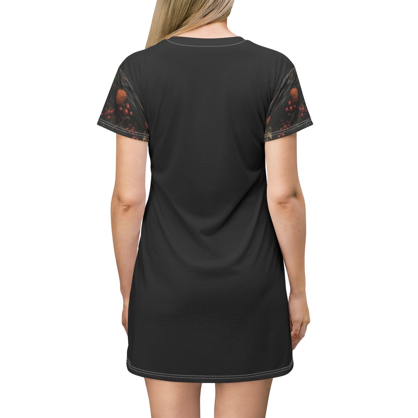 Mystic Raven Bloom T-Shirt Dress (AOP)