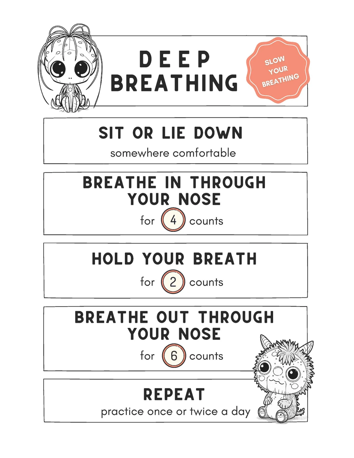 Mental Health and Wellness Activities for Kids - Art Therapy - Printable, Instant Download