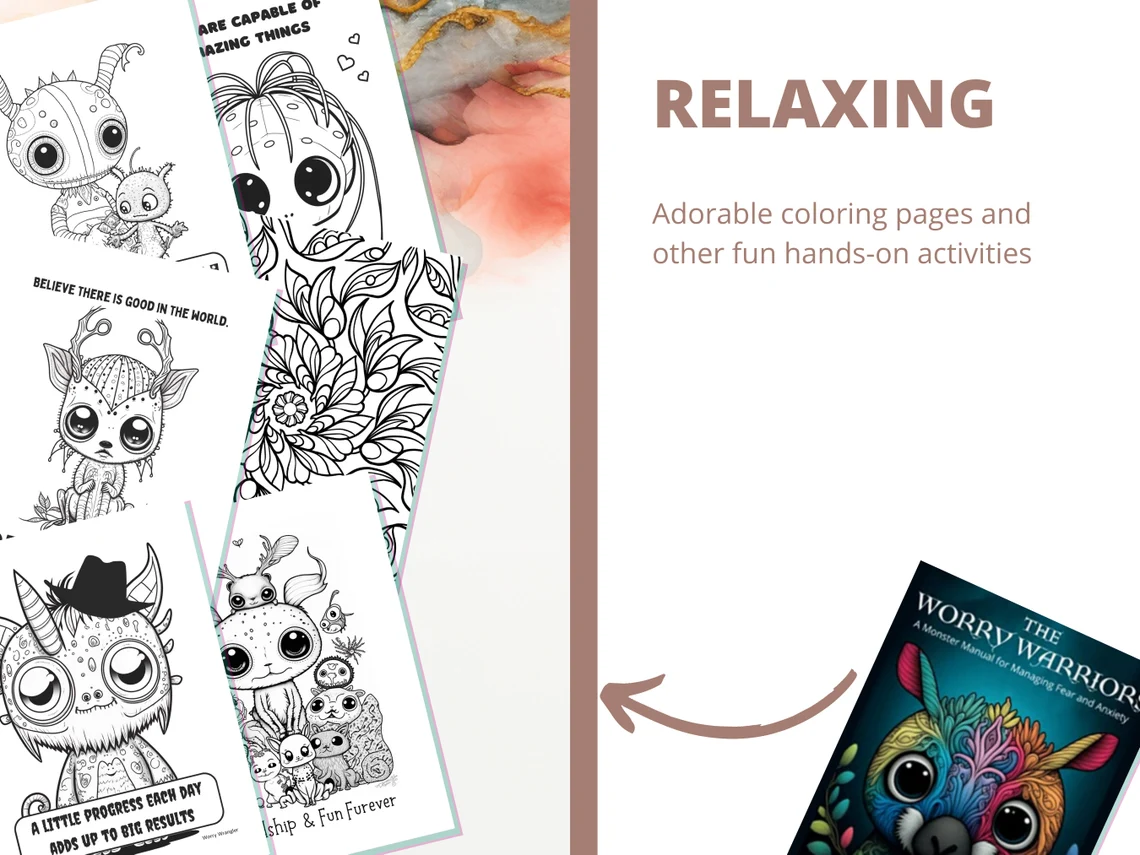 Mental Health and Wellness Activities for Kids - Art Therapy - Printable, Instant Download