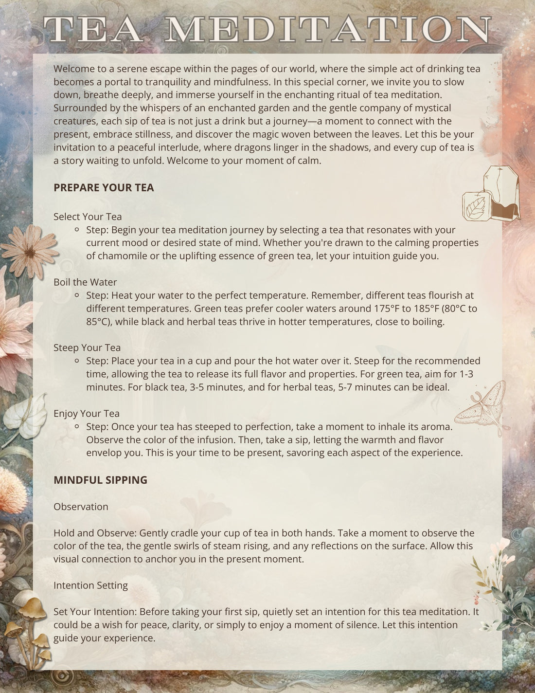 Embrace Tranquility with Our Tea Meditation Practice