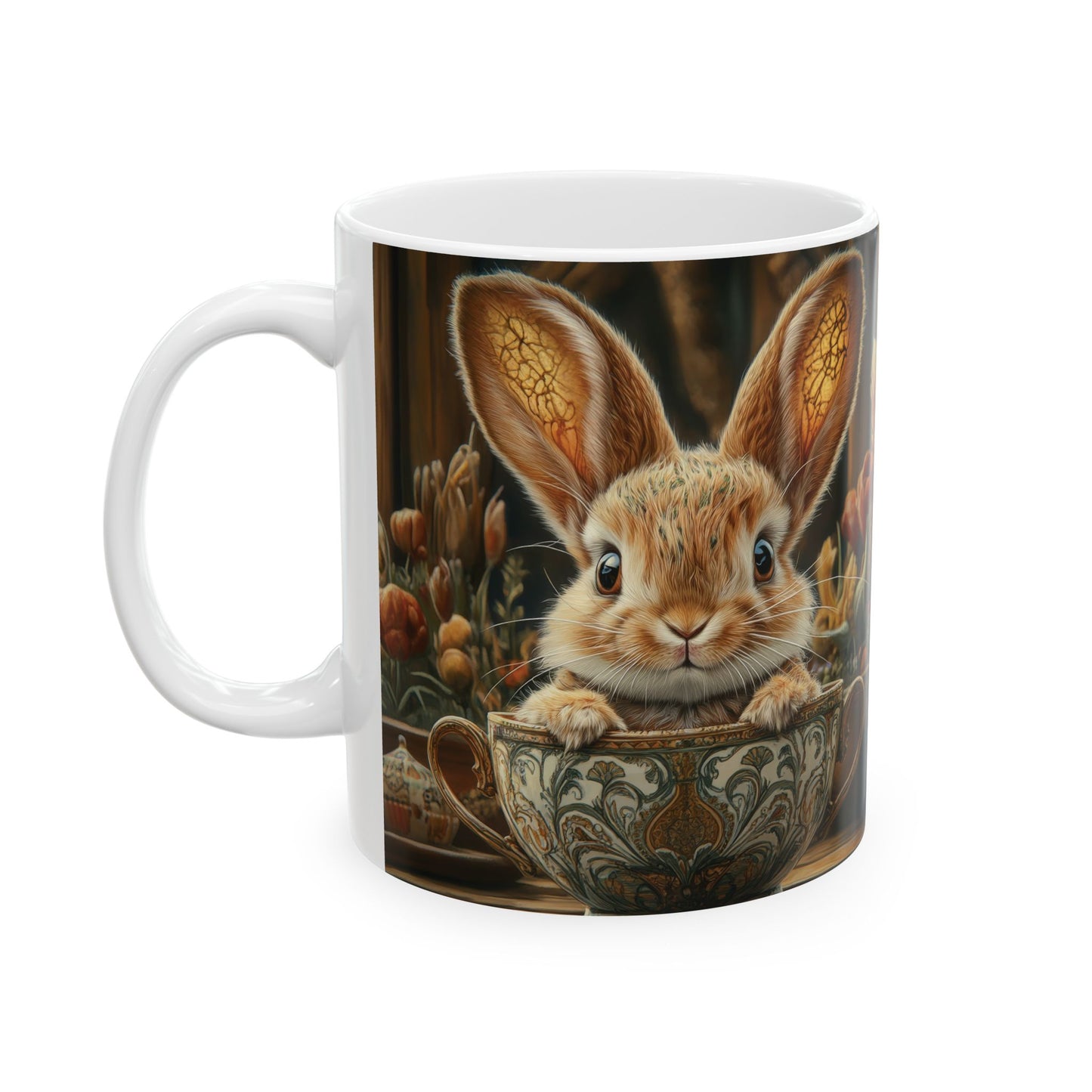 Bunny's Garden Delight Ceramic Mug, (11oz, 15oz)