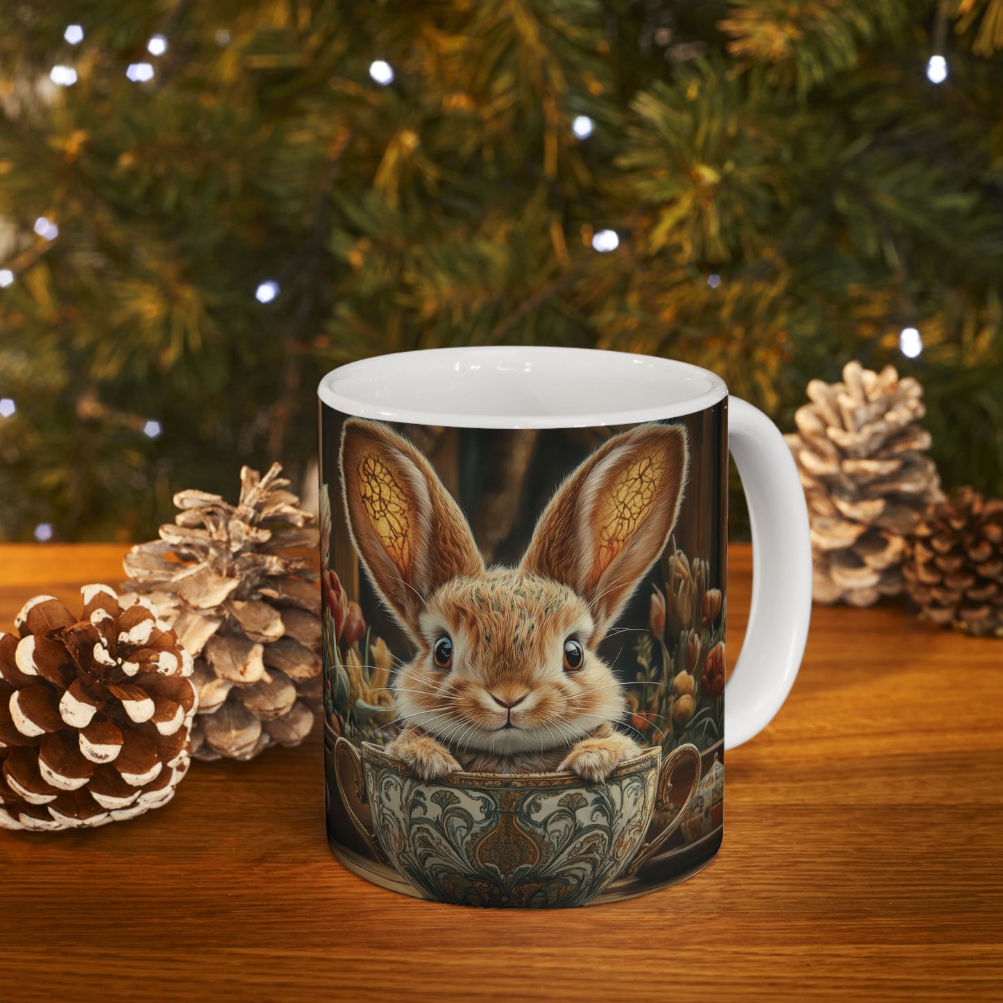 Bunny's Garden Delight Ceramic Mug, (11oz, 15oz)