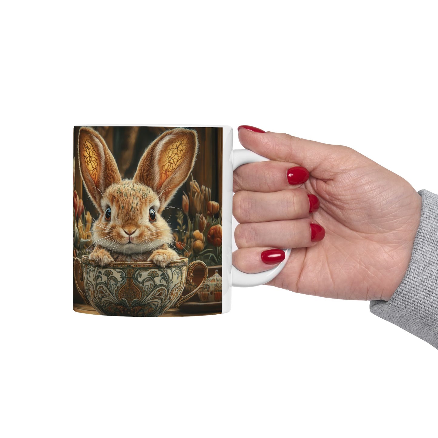 Bunny's Garden Delight Ceramic Mug, (11oz, 15oz)
