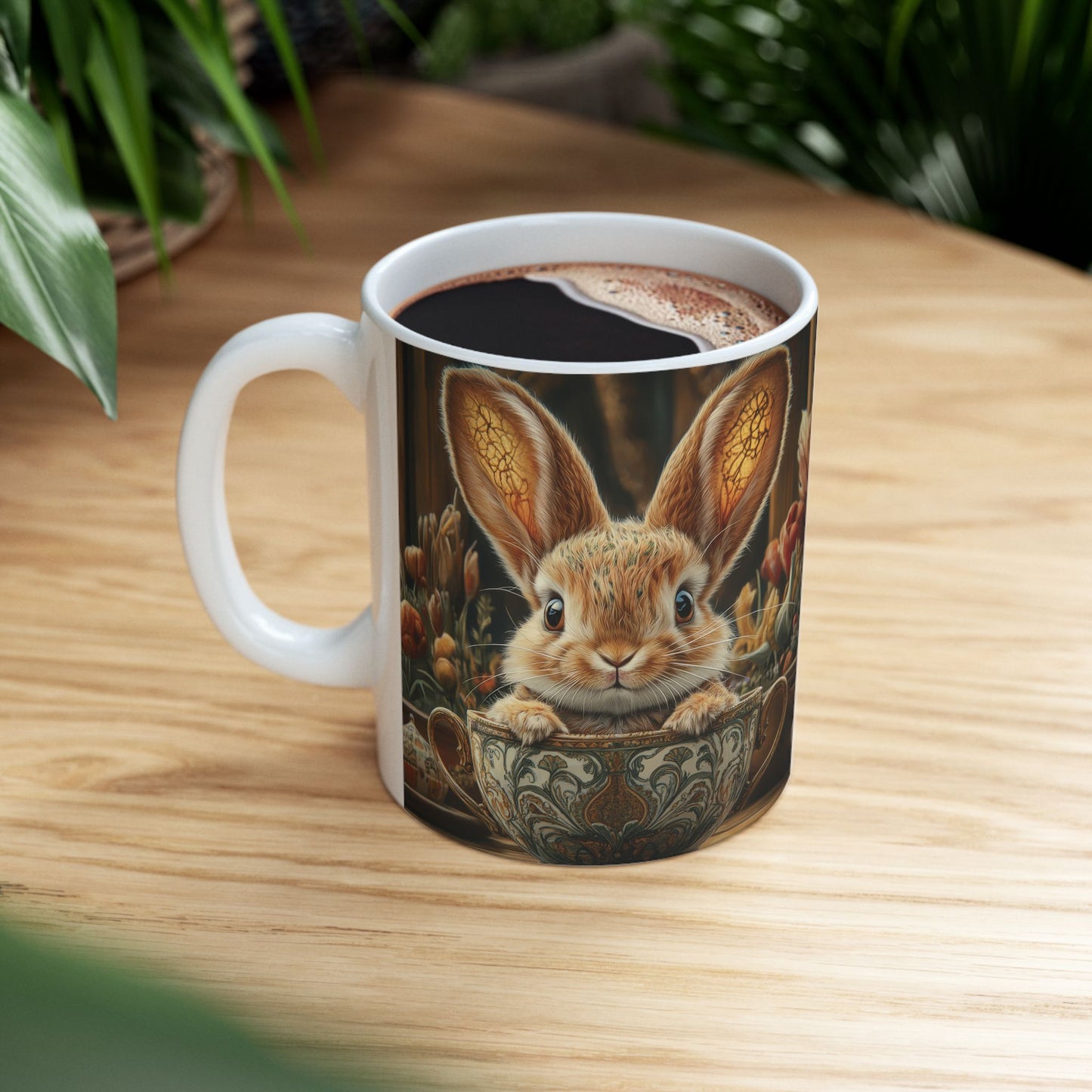 Bunny's Garden Delight Ceramic Mug, (11oz, 15oz)