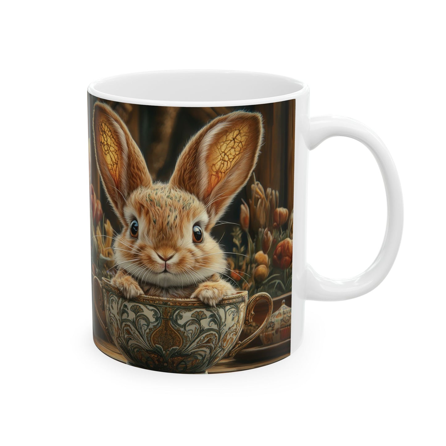 Bunny's Garden Delight Ceramic Mug, (11oz, 15oz)