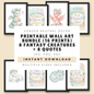 Printable Nursery Wall Art Bundle (16 Prints), Pastel Fantasy Creatures + Quotes, Instant Download